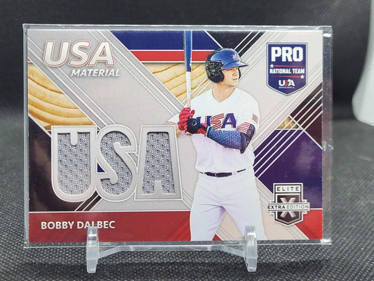 2020 Panini ELITE Bobby Dalbec game-used jersey card.