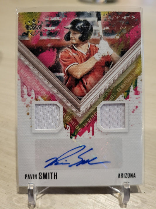2021 Panini Diamond Kings DK Pavin Smith Rookie Auto RC with autograph and game-used material.