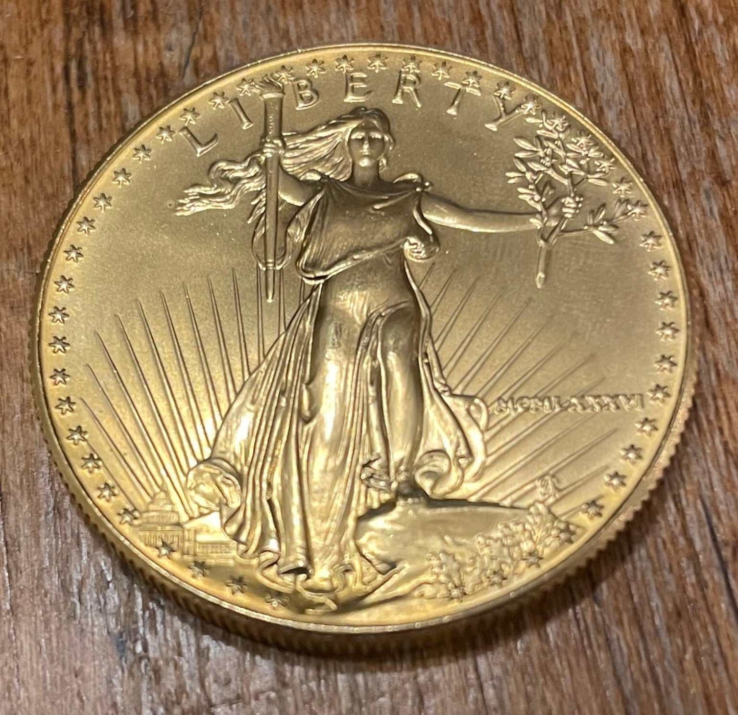 1986 American Eagle $50 Gold GEM BU Coin, one ounce bullion, featuring Lady Liberty design.
