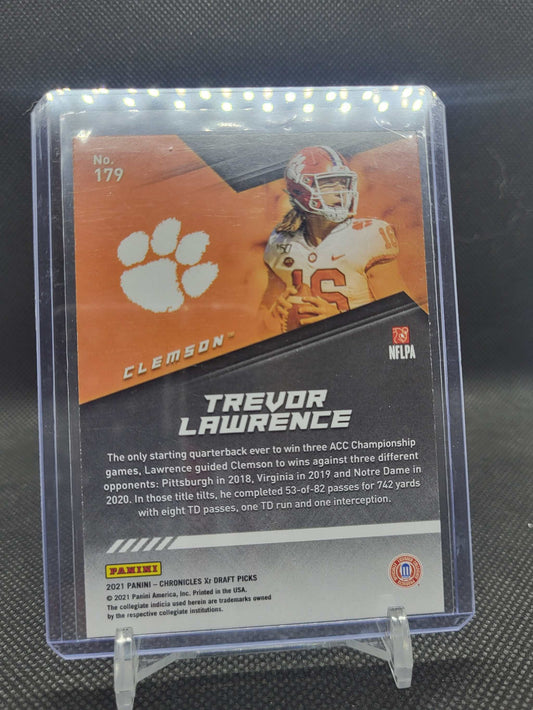 2021 Panini Chronicles Draft Picks XR Trevor Lawrence Rookie Card #179 – Clemson Tigers RC