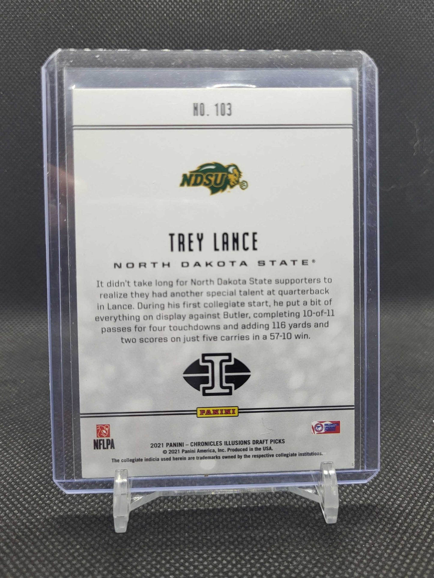 2021 Panini Chronicles Draft Picks Illusions Trey Lance Rookie Card #103 – North Dakota State Bison RC