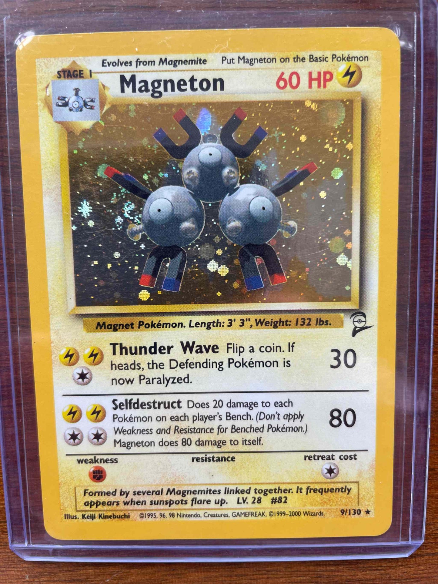 Base Set #009/130 Magneton Pokémon card, featuring Electric/Steel typing and powerful stats.