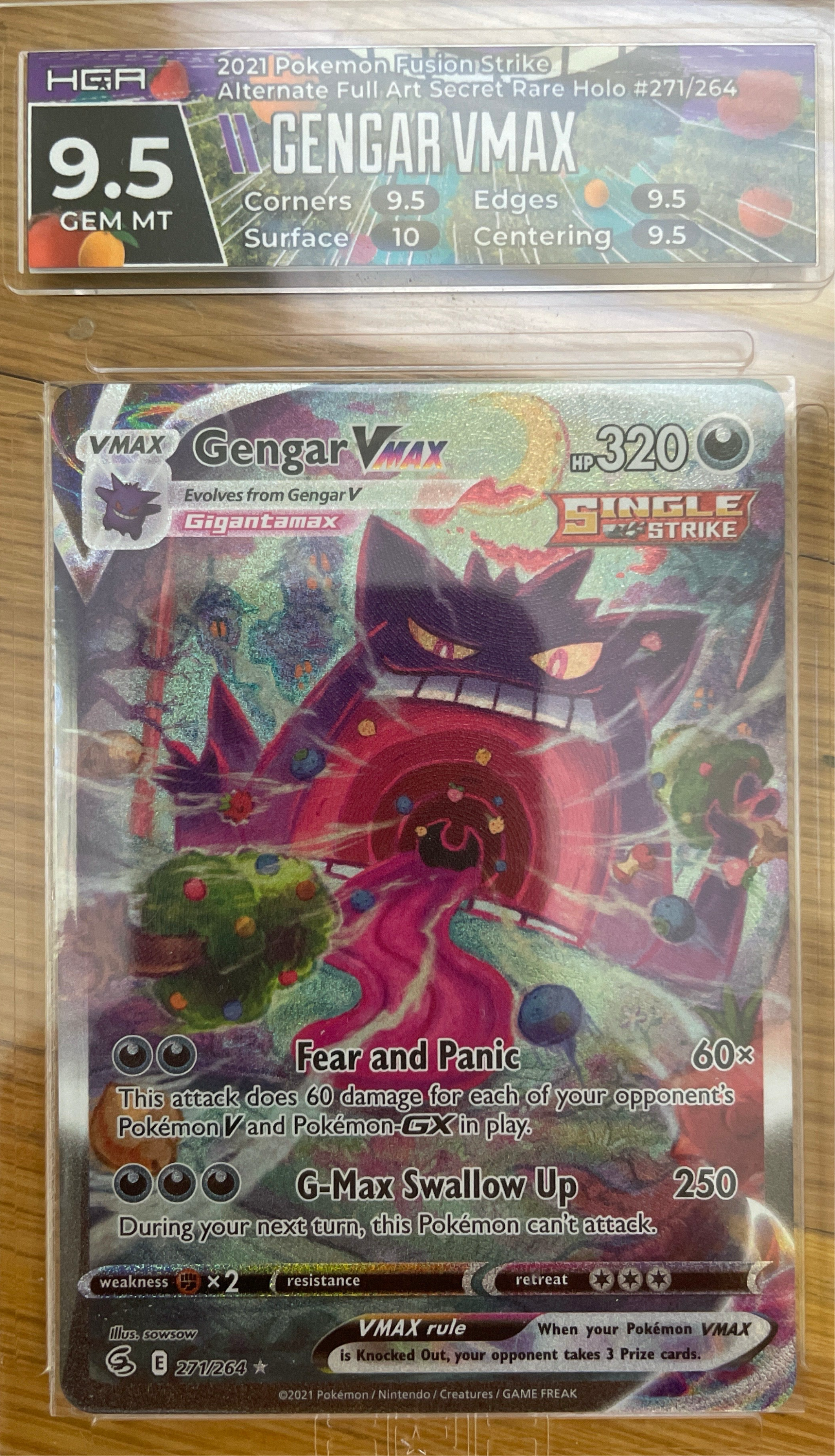 Fusion Strike #271/264 Gengar VMAX HGA 9.5 - Must-Have Rarity Rack Fusion Strike #271/264 Gengar VMAX HGA 9.5 - Must-Have Rarity Rack
