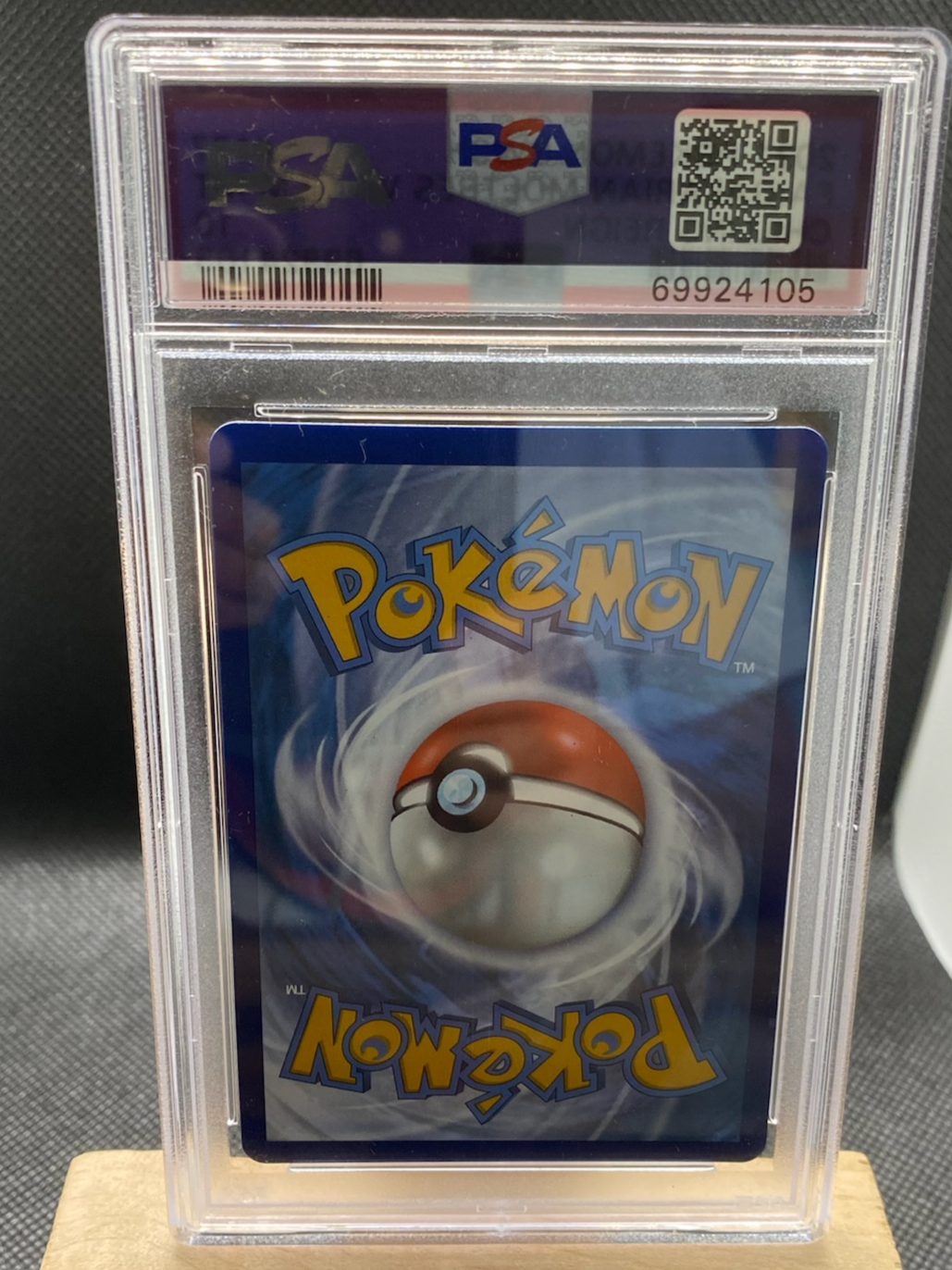 PSA graded Galarian Moltres V alt art Pokémon card in protective case.