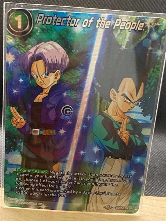 Limited edition Protector of the People DB2-159 SR Foil card, T.S. History of Vegeta collection.