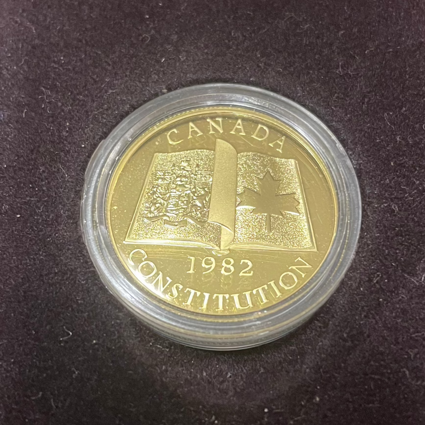 1982 RCM Canadian Constitution $100 Dollar 1/2 oz Gold Coin with display case and COA