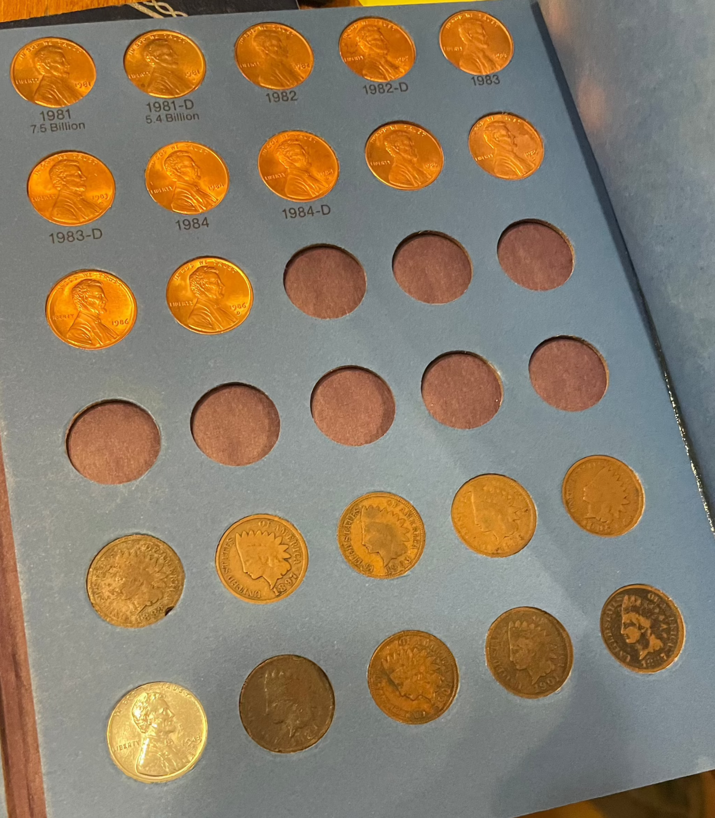 Collector's lot featuring penny books with Indian Head and near-mint steel cents.
