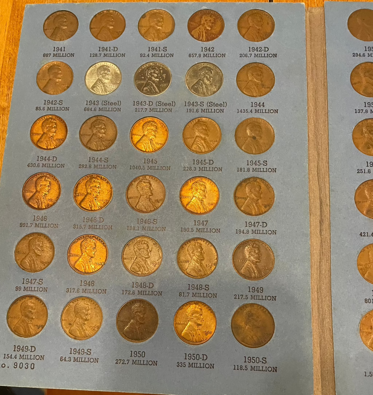 Collector's lot of penny books featuring Indian Head pennies and near-mint 1943 steel cents bonus.
