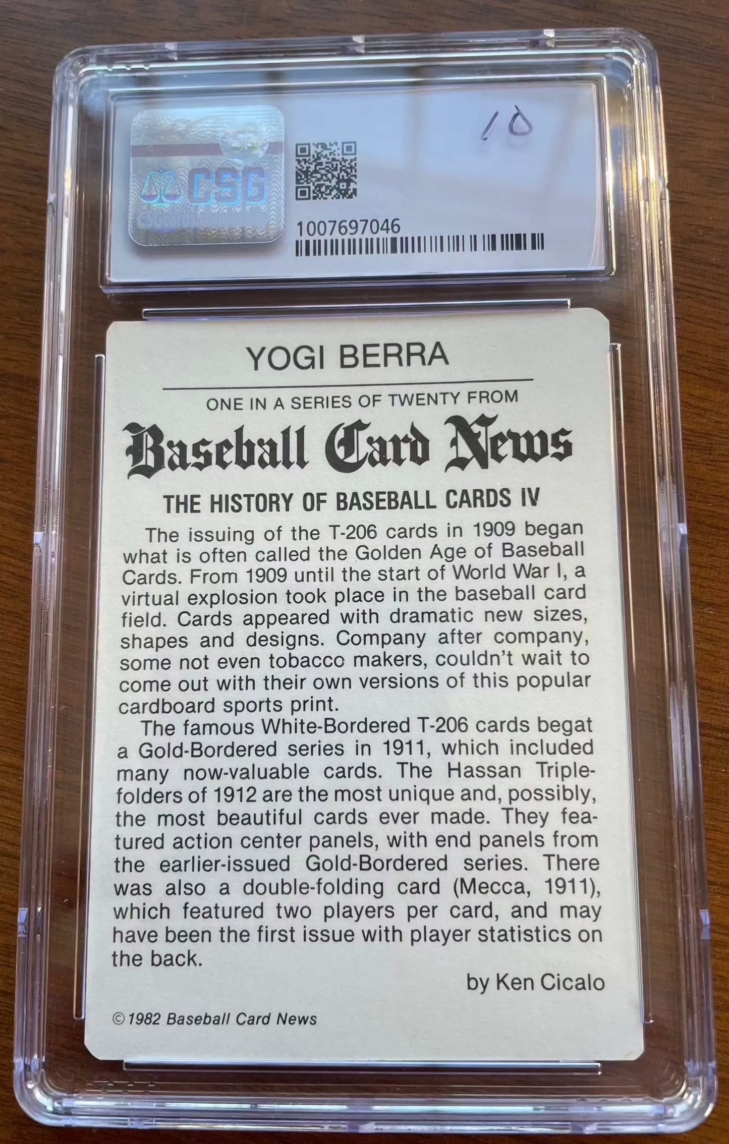 1982 Baseball Cards Yogi Berra 4 HOF, collectible baseball card.