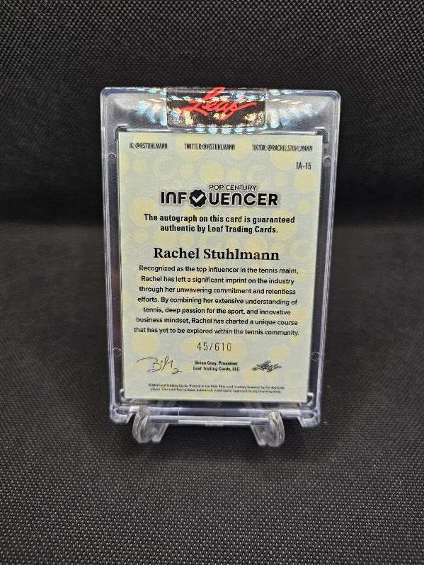 2023 Leaf Pop Century RACHEL STUHLMANN Influencer Tennis Autograph 45/610