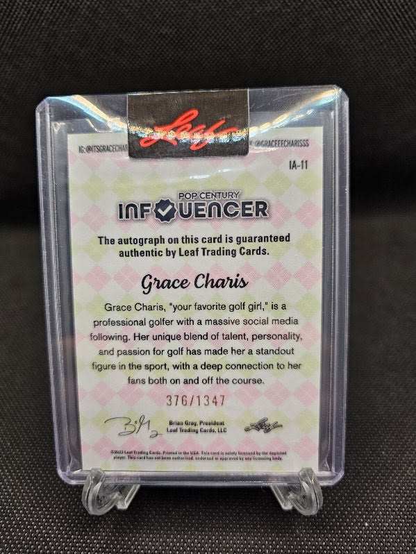 2023 Leaf Pop Century GRACE CHARIS Influencer Golf Autograph 376/1347