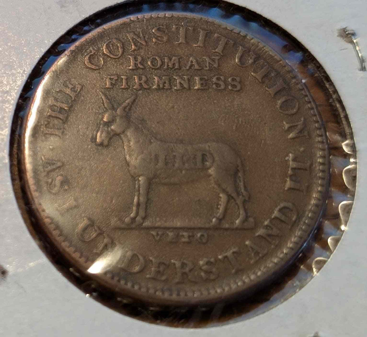 (1837) HT-70 I Take The Responsibility Hard Times Collector Token showcasing American resilience.