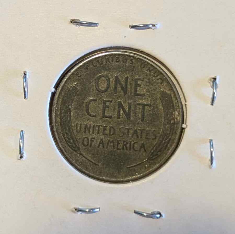 1943 Lincoln cent steel coin, WWII, no mint mark, rare collectible.