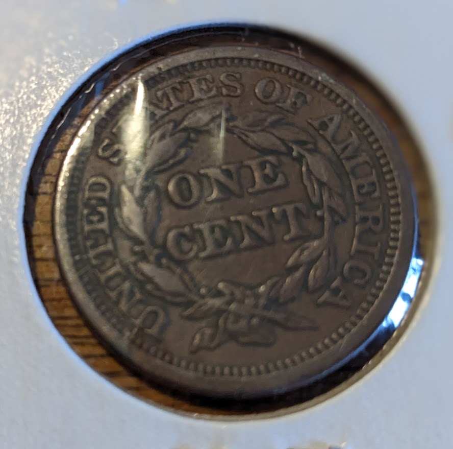 1848 Braided Hair Large Cent in extremely fine condition.