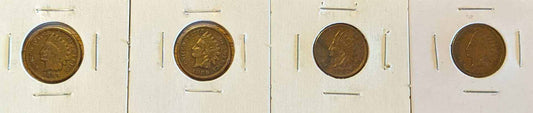 24hr Auction Item: 1894, 1889, 1905, & 1907 Indian Head Cents (Lot of 4 Coins)
