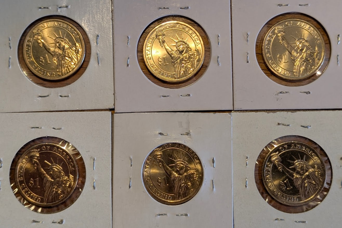 Presidential Dollar Coin Lot (2007–2011) – 6-Coin Mint / Uncirculated Set