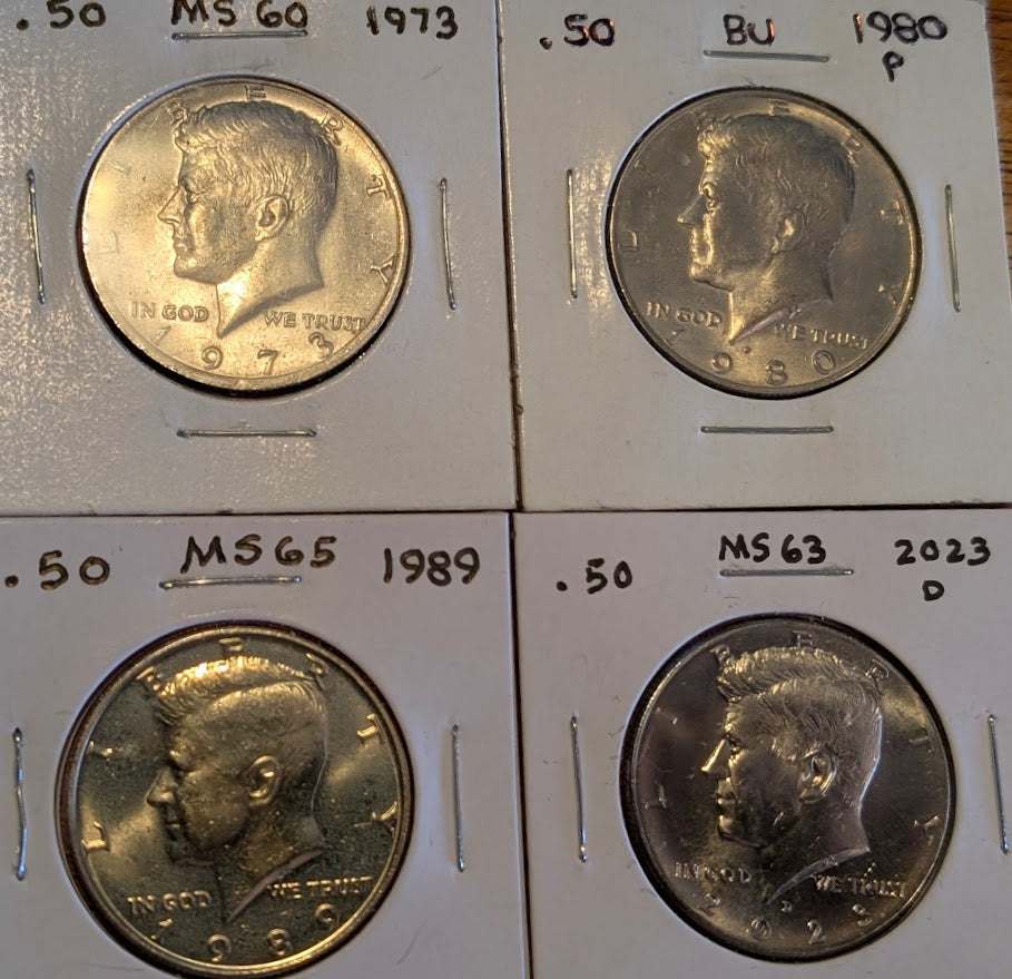 Kennedy Half Dollar Mini-Set (1973, 1980-P, 1989, 2023-D)