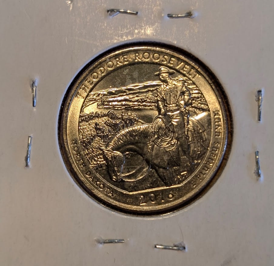 2016-D America the Beautiful Quarter featuring Theodore Roosevelt National Park in uncirculated MS65 condition