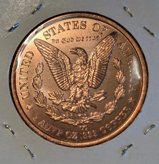 2026 Morgan Design 1 oz .999 Copper Round MS67 – Morgan Dollar Tribute Medal