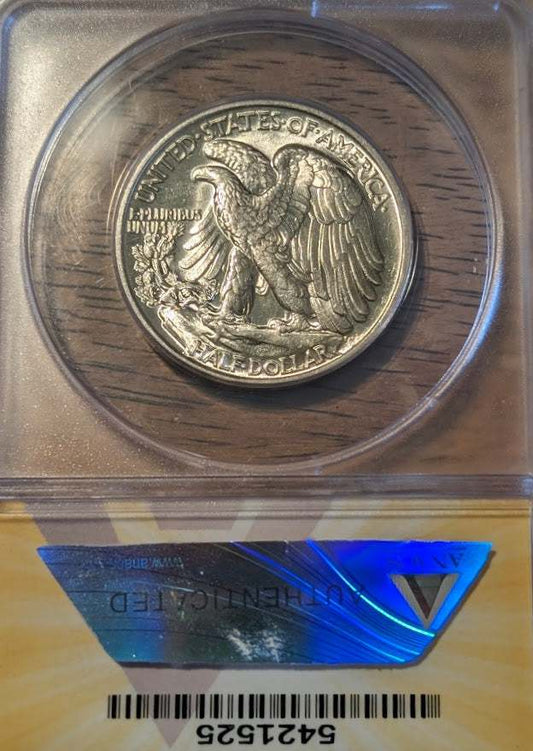 1943 Walking Liberty Half Dollar ANACS AU58 – Choice AU Silver Half Dollar