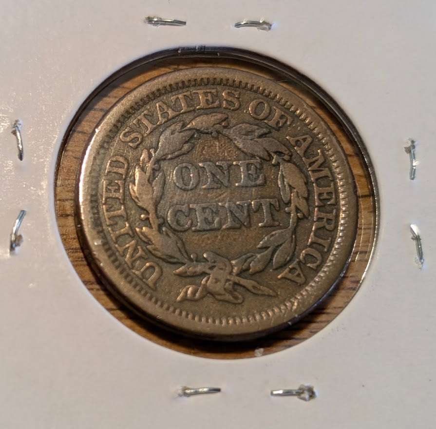 1845 Braided Hair Large Cent Penny - Fine - Original Better Early U.S. Copper Coin