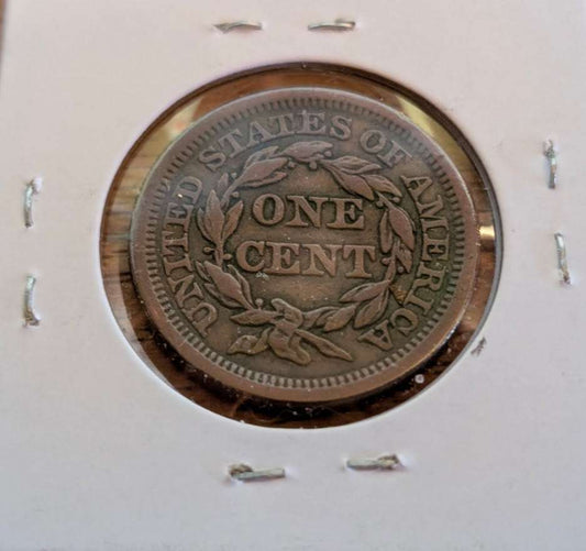 1853 Braided Hair Large Cent – Obverse, Coronet Head, EF40
