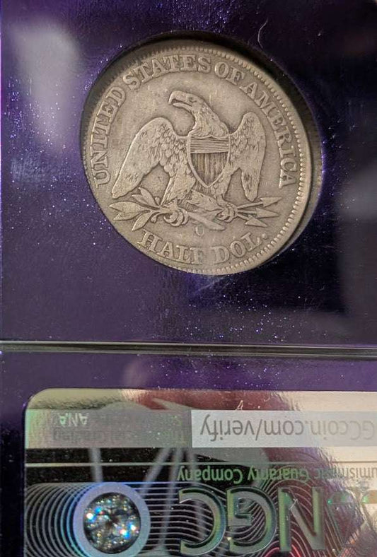1858-O Seated Liberty Half Dollar 50C Silver Coin – NGC Genuine – New Orleans