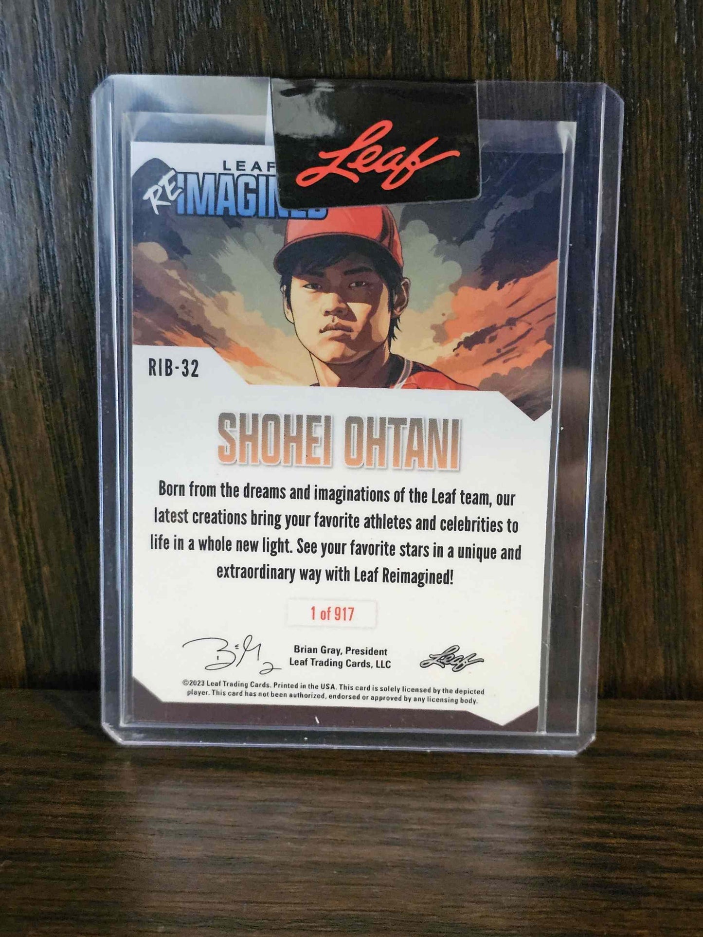 2022 Leaf REIMAGINED Shohei Ohtani card with a print run of 917.