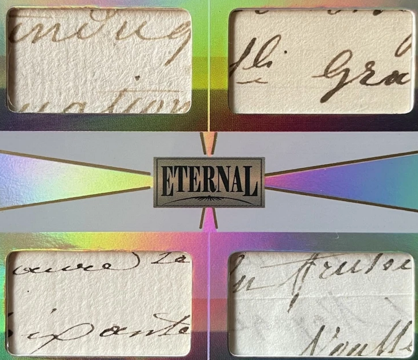Eternal Quad History Relic – Voltaire, Lord Byron, Friedrich Nietzsche & Victor Hugo – Authentic Handwriting Fragments