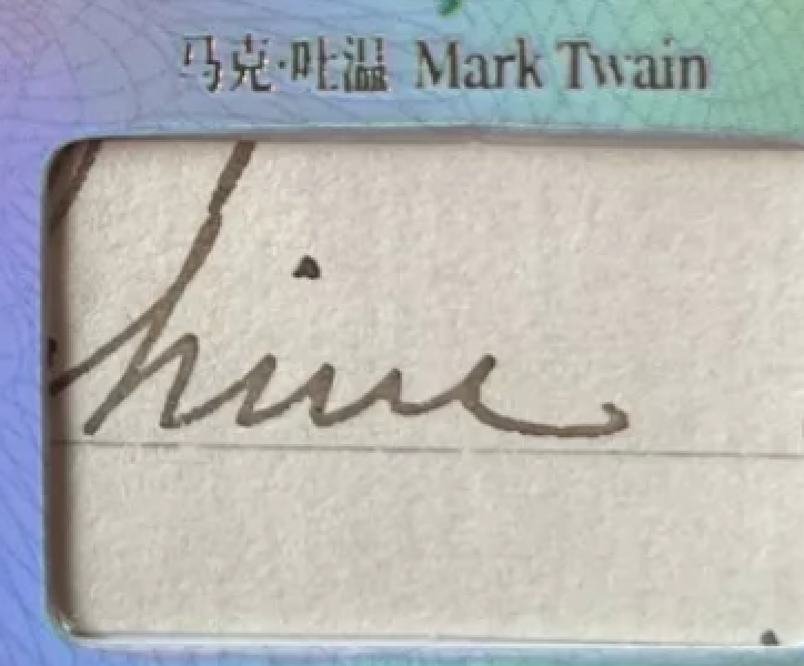 Triple Literary Giants Manuscript Relic Card – Mark Twain, Hans Christian Andersen & Victor Hugo Handwriting Fragments