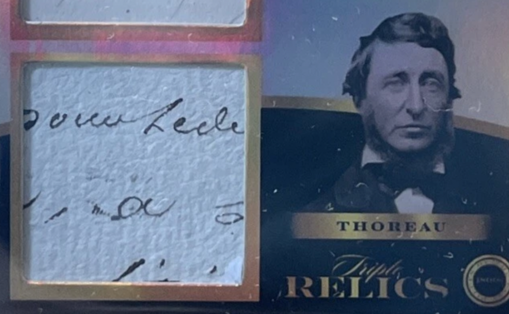 Triple Relics: Emerson • Thoreau • Stoker Manuscript Relic Card
