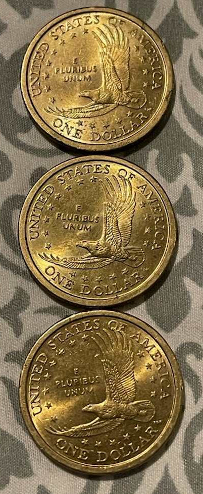 Lot of 3 × 2000 Sacagawea / Native American $1 Coins (circulated)