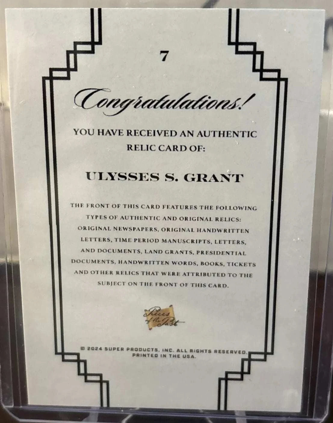 Ulysses S. Grant Relic Card – Authentic Handwriting Fragment – Presidential Signature Cut