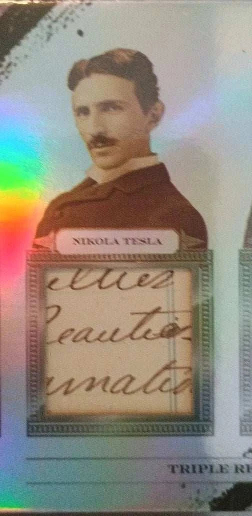 Tesla, Edison & Ford – Triple Cut Relic Card (#33/99, 2023 Bellissimo Edition)