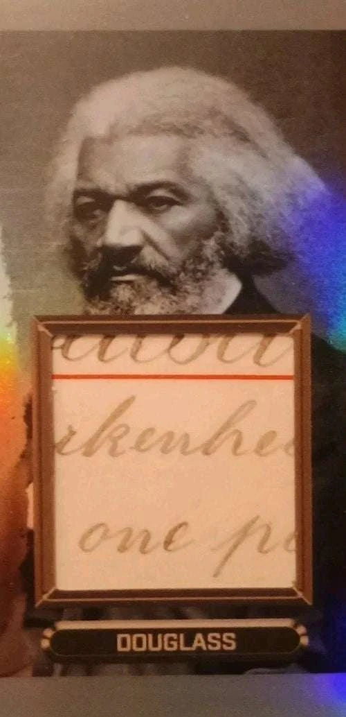 2022 Pieces of the Past “Freedom Triad” Triple Relic Card – Harriet Tubman, Frederick Douglass, Abraham Lincoln – American Icons