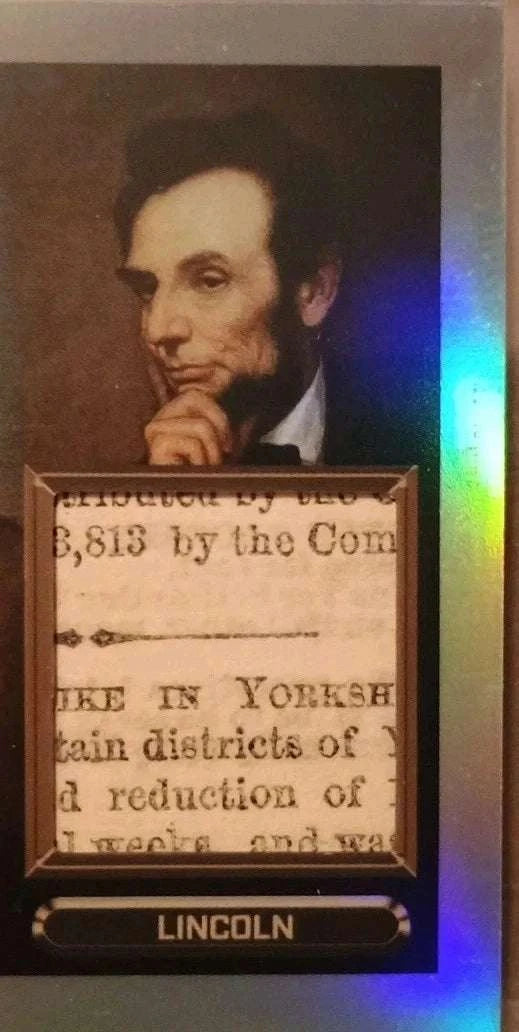 2022 Pieces of the Past “Freedom Triad” Triple Relic Card – Harriet Tubman, Frederick Douglass, Abraham Lincoln – American Icons
