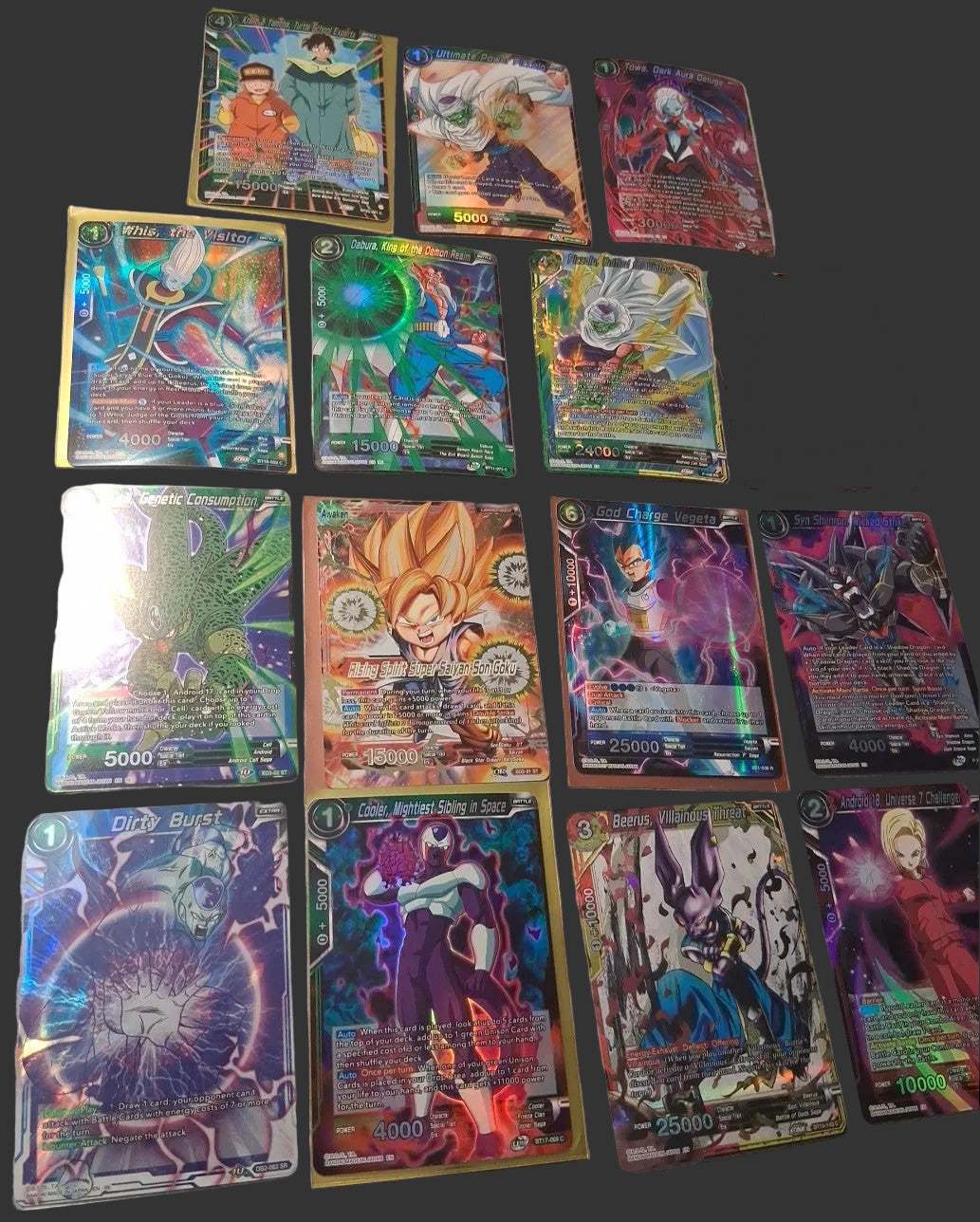 Dragon Ball Super SR / Promo Lot (BT10–BT11 Era) – Beerus, Vegeta, Piccolo, Whis + More