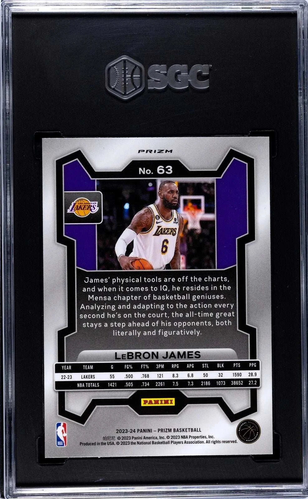 2023-24 Panini Prizm #63 Lebron James Green Prism
