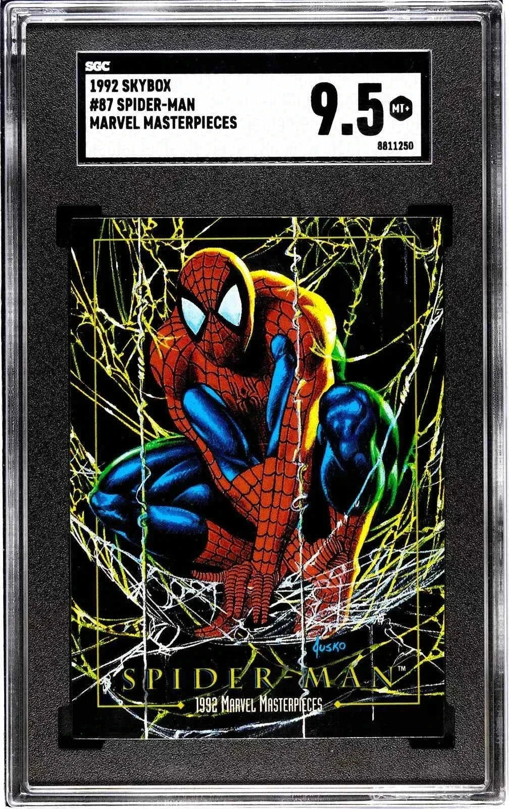 1992 Marvel Masterpieces Spider-Man trading card SGC 9.5.