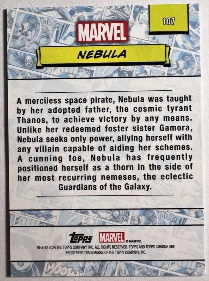 2024 Topps Chrome Marvel Sapphire Nebula 107 Base