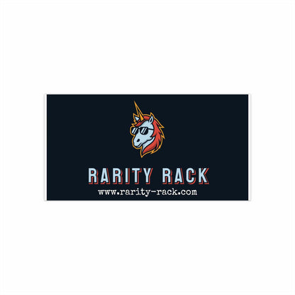 Premium vinyl bumper sticker featuring a unicorn logo, laminated for durability against water and sunlight.