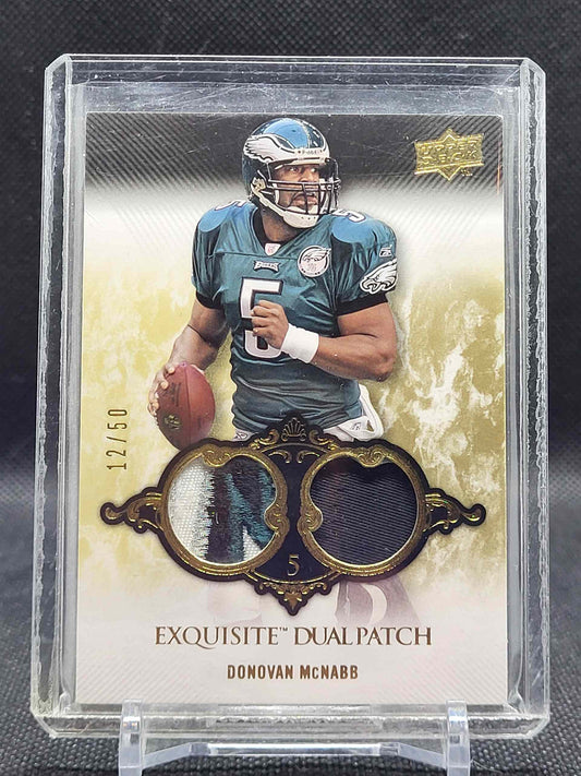 2008 Upper Deck Exquisite Collection #EP-27 Donovan McNabb Patch Duals #/50 football card.