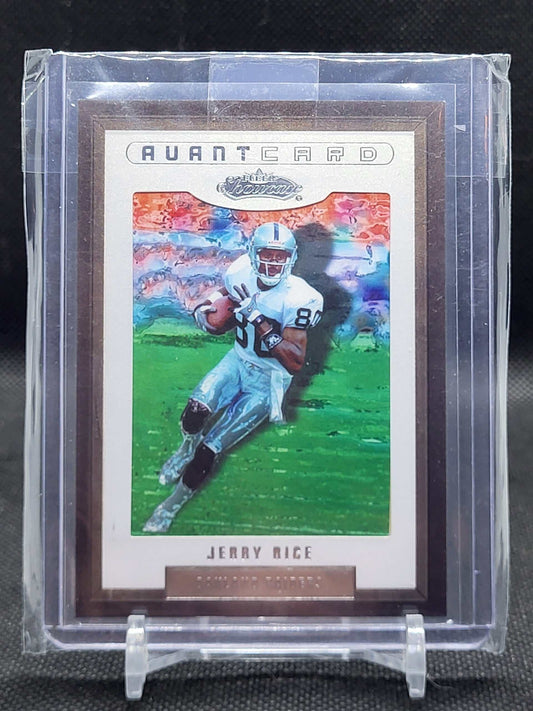 2002 Fleer Showcase #133 Jerry Rice football card with Oakland Raiders design.