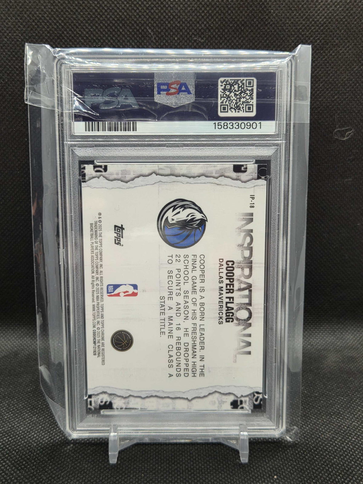 2025 Topps Chrome Cooper Flagg Inspirational Dream Big RC #IP-18 PSA 9 MINT