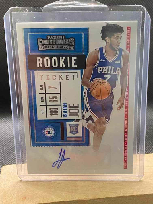 2020-21 Panini Contenders #158 Isaiah Joe basketball card featuring rookie ticket design and autograph.
