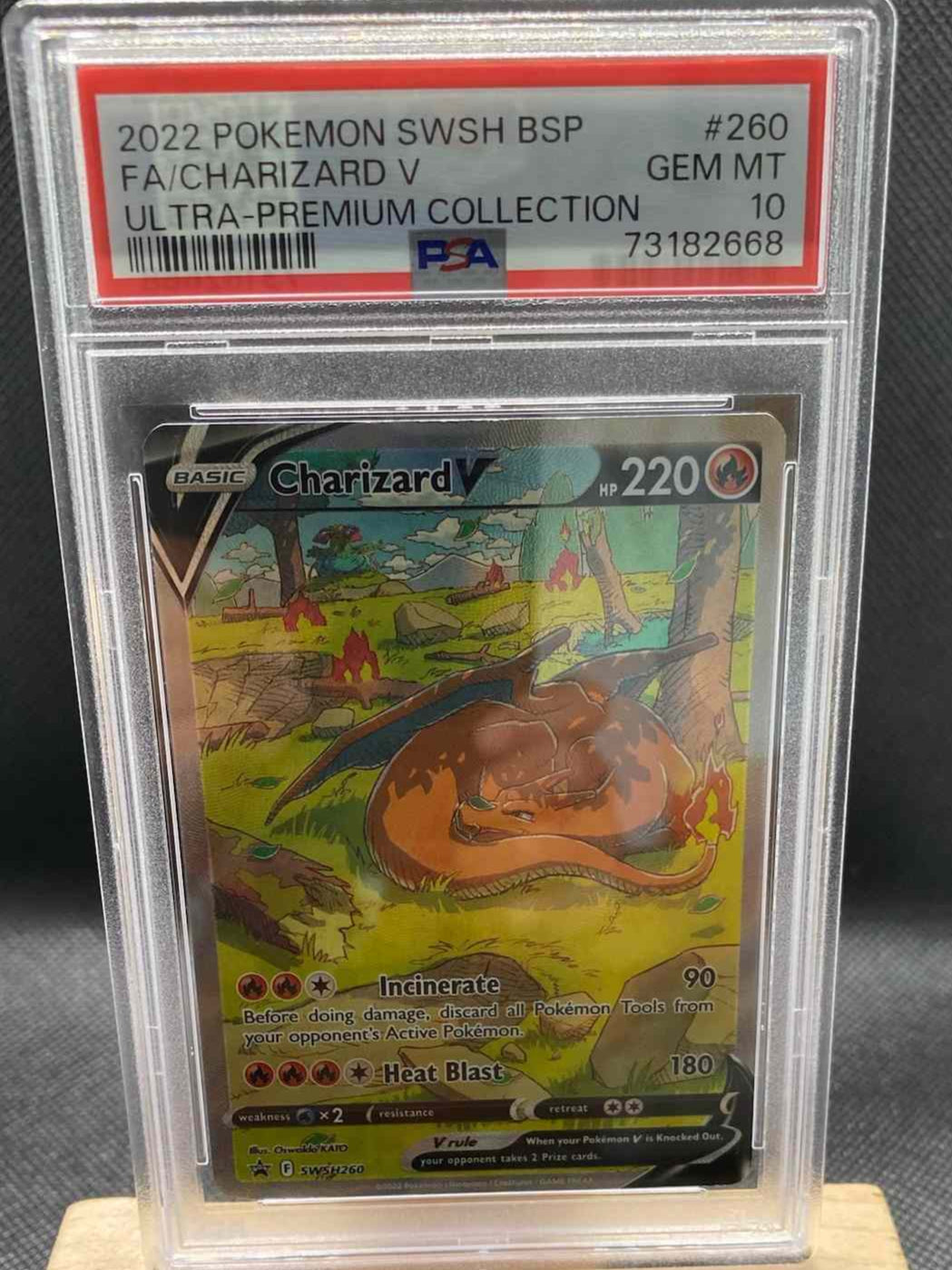 Sword & Shield Promo Cards SWSH260 Charizard V PSA 10 collectible.