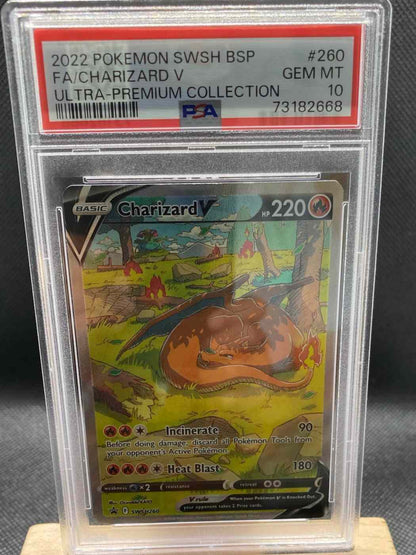 Sword & Shield Promo Cards SWSH260 Charizard V PSA 10 collectible.