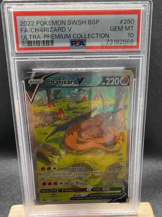 Sword & Shield Promo Cards SWSH260 Charizard V PSA 10 collectible.
