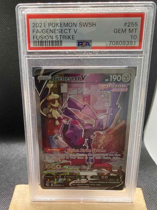 PSA 10 Fusion Strike #255/264 Genesect V Alternate Full Art card.
