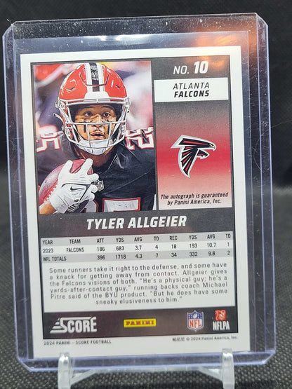 2024 Score Signatures Tyler Allgeier Auto Atlanta Falcons #10